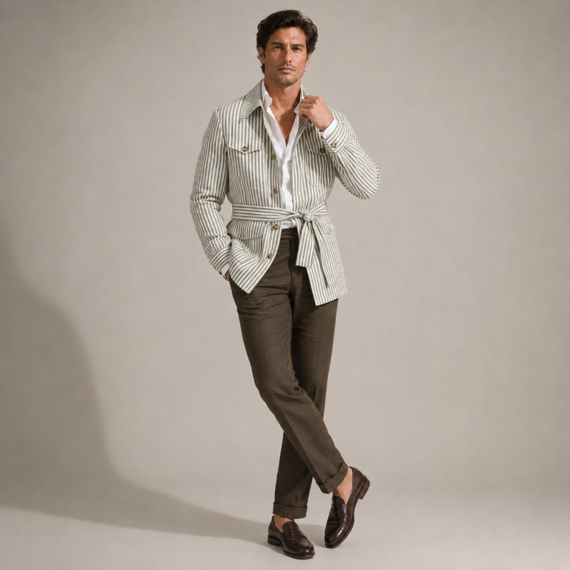Ashford Stripe Belted Jacket