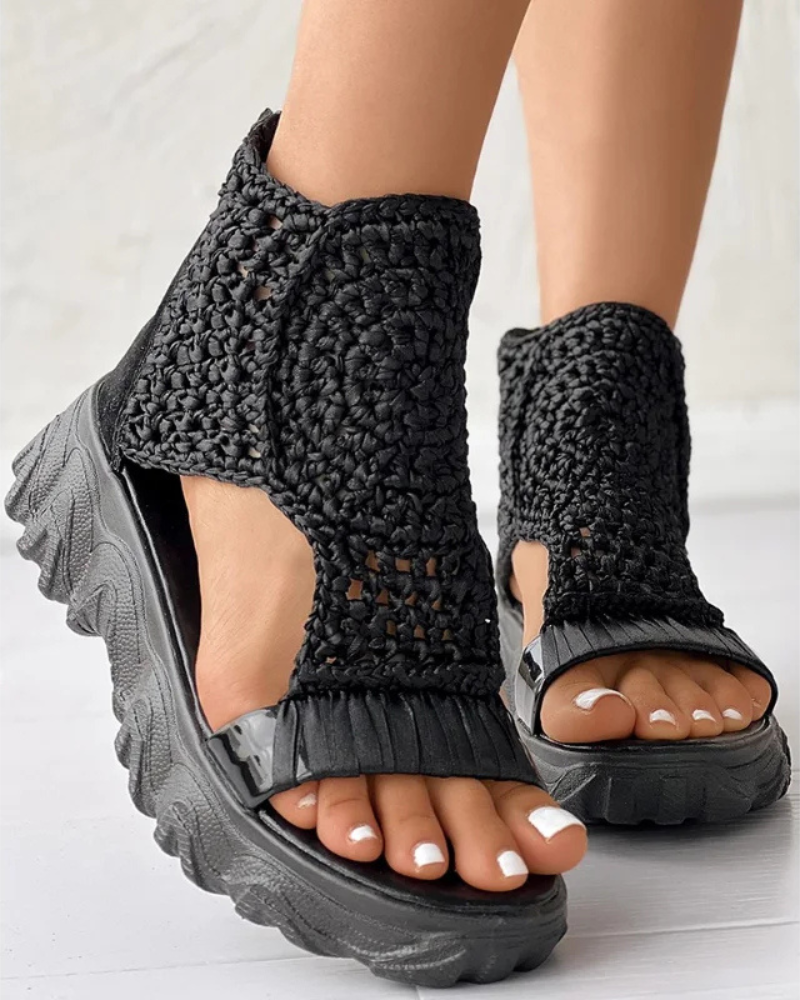Elara Boho Knit Sandals
