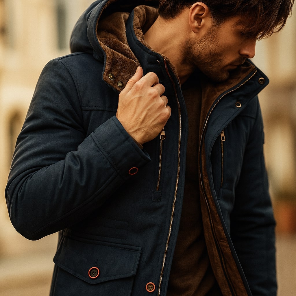 Riccardo Lined Cotton Hooded Jacket