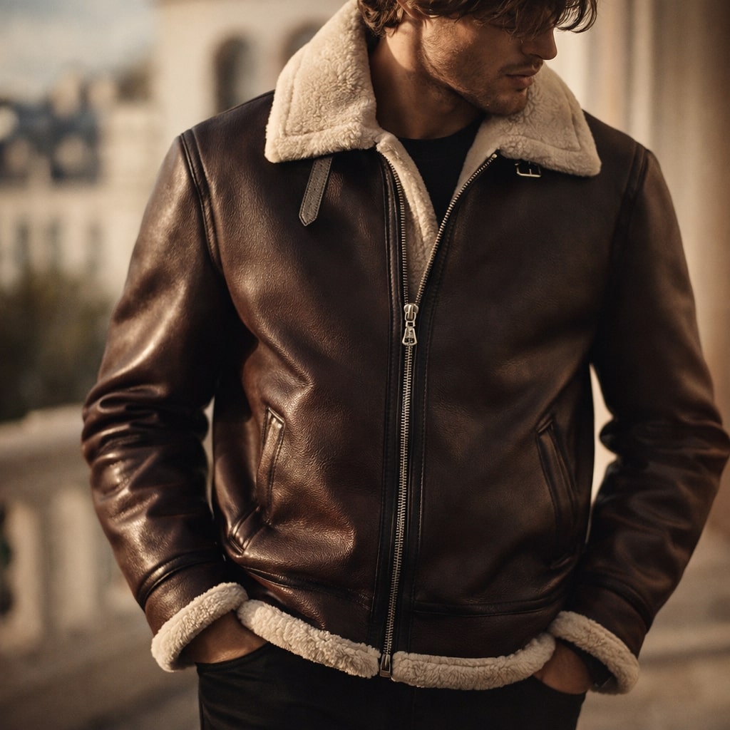 Riccardo Lined Aviator Jacket