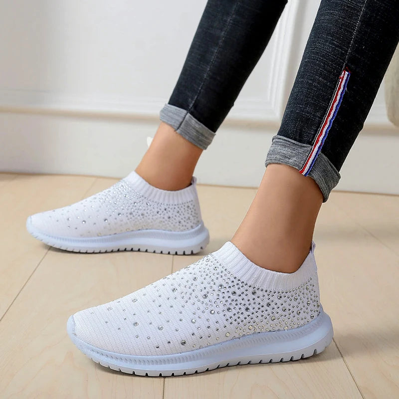 Aria Crystal Knit Trainers
