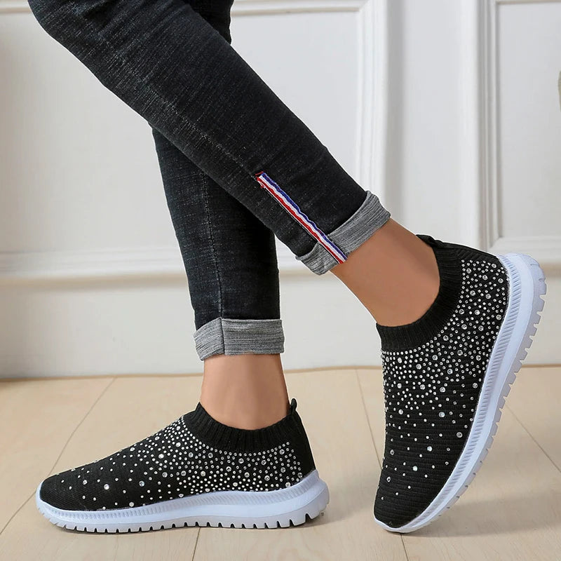 Aria Crystal Knit Trainers