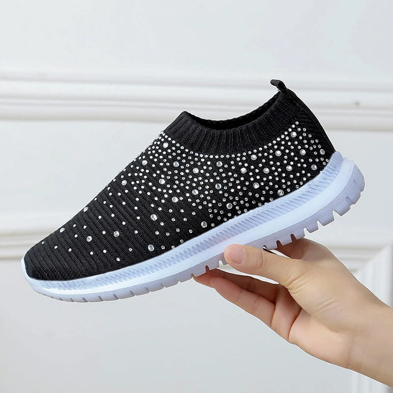 Aria Crystal Knit Trainers