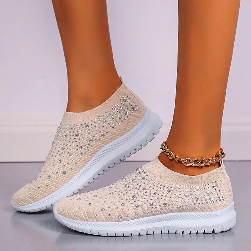 Aria Crystal Knit Trainers
