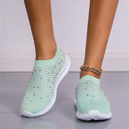 Aria Crystal Knit Trainers