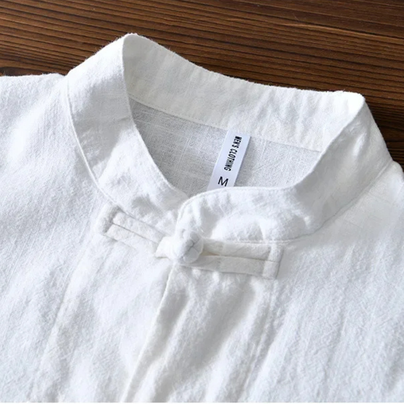 Tangier Linen Mandarin Shirt