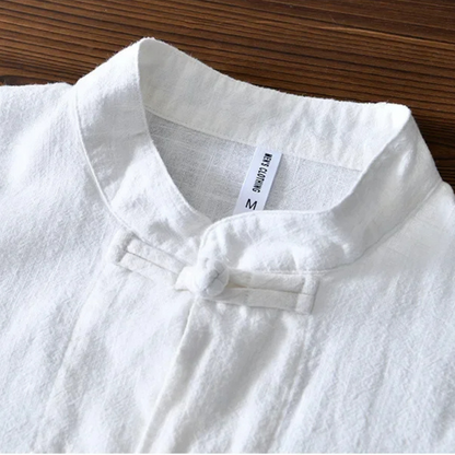 Tangier Linen Mandarin Shirt
