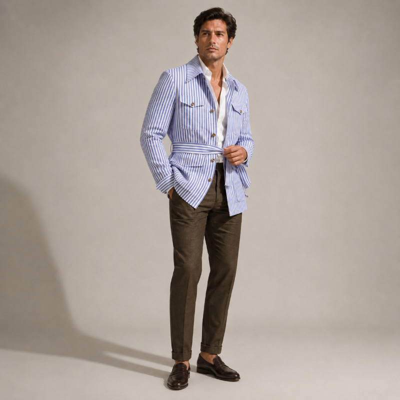 Ashford Stripe Belted Jacket