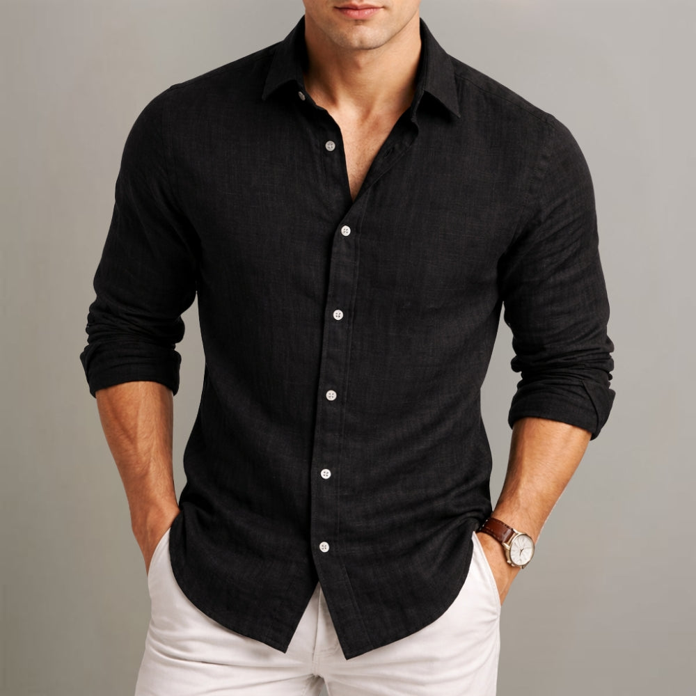 Arden Casual Cotton Linen Shirt With Button