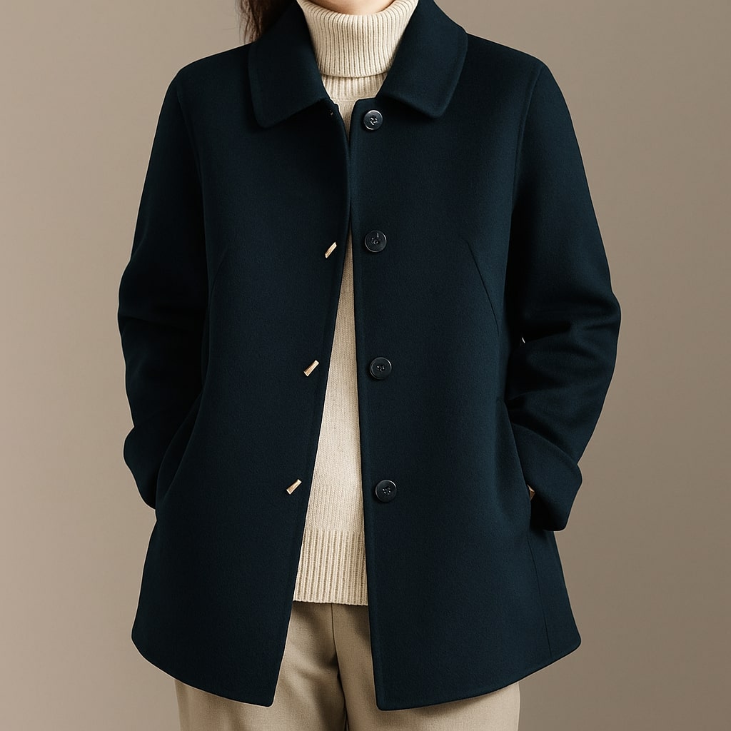 Lucia Wool-Blend Button Coat