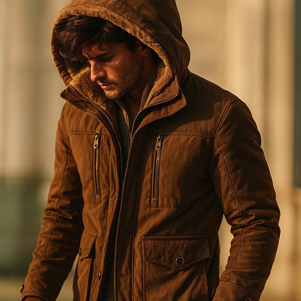 Riccardo Lined Cotton Hooded Jacket