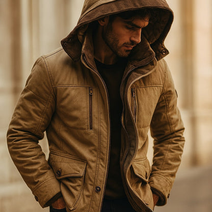 Riccardo Lined Cotton Hooded Jacket