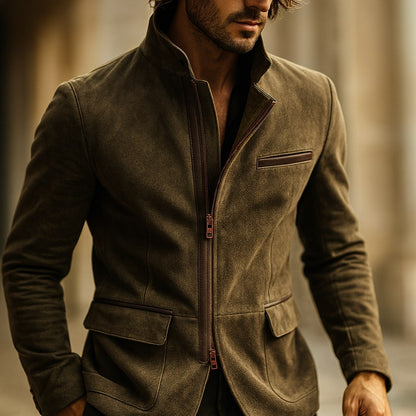 Vittorio Sueded Zip Jacket