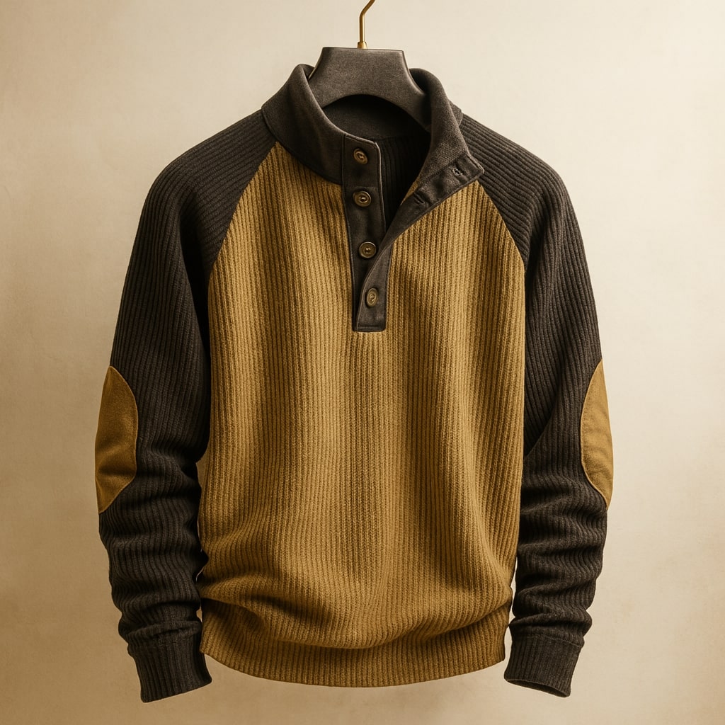 Ettore Textured Henley Pullover