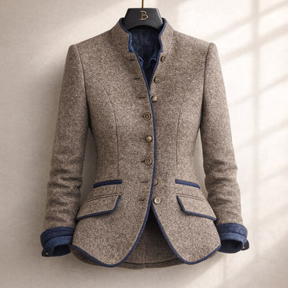 Alessandra Tailored Stand-Collar Jacket