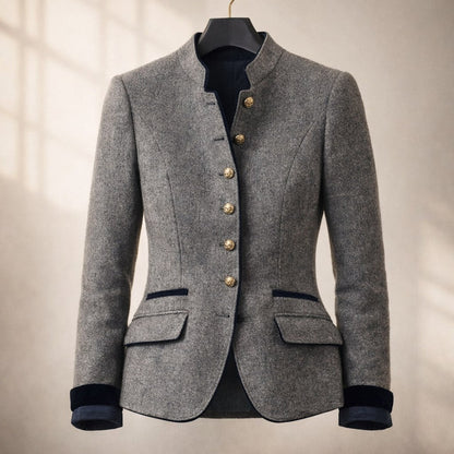 Alessandra Tailored Stand-Collar Jacket