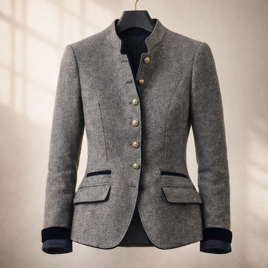 Alessandra Tailored Stand-Collar Jacket