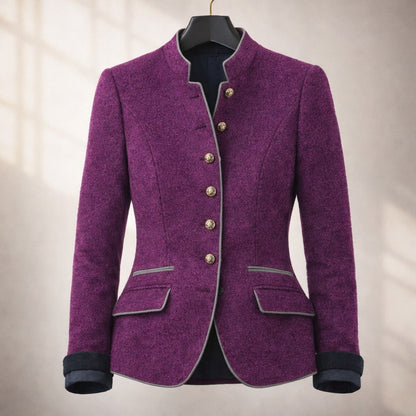 Alessandra Tailored Stand-Collar Jacket