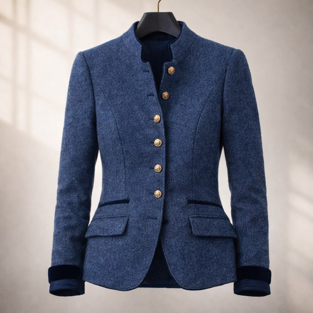 Alessandra Tailored Stand-Collar Jacket