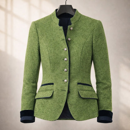 Alessandra Tailored Stand-Collar Jacket