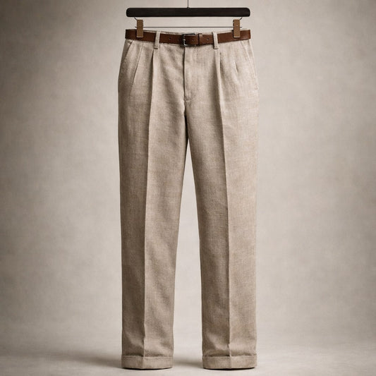 Lorenzo Cotton Pleated Trouser