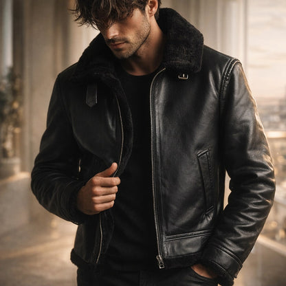 Riccardo Lined Aviator Jacket