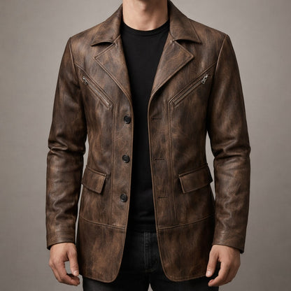 Riccardo Structured Leather Jacket