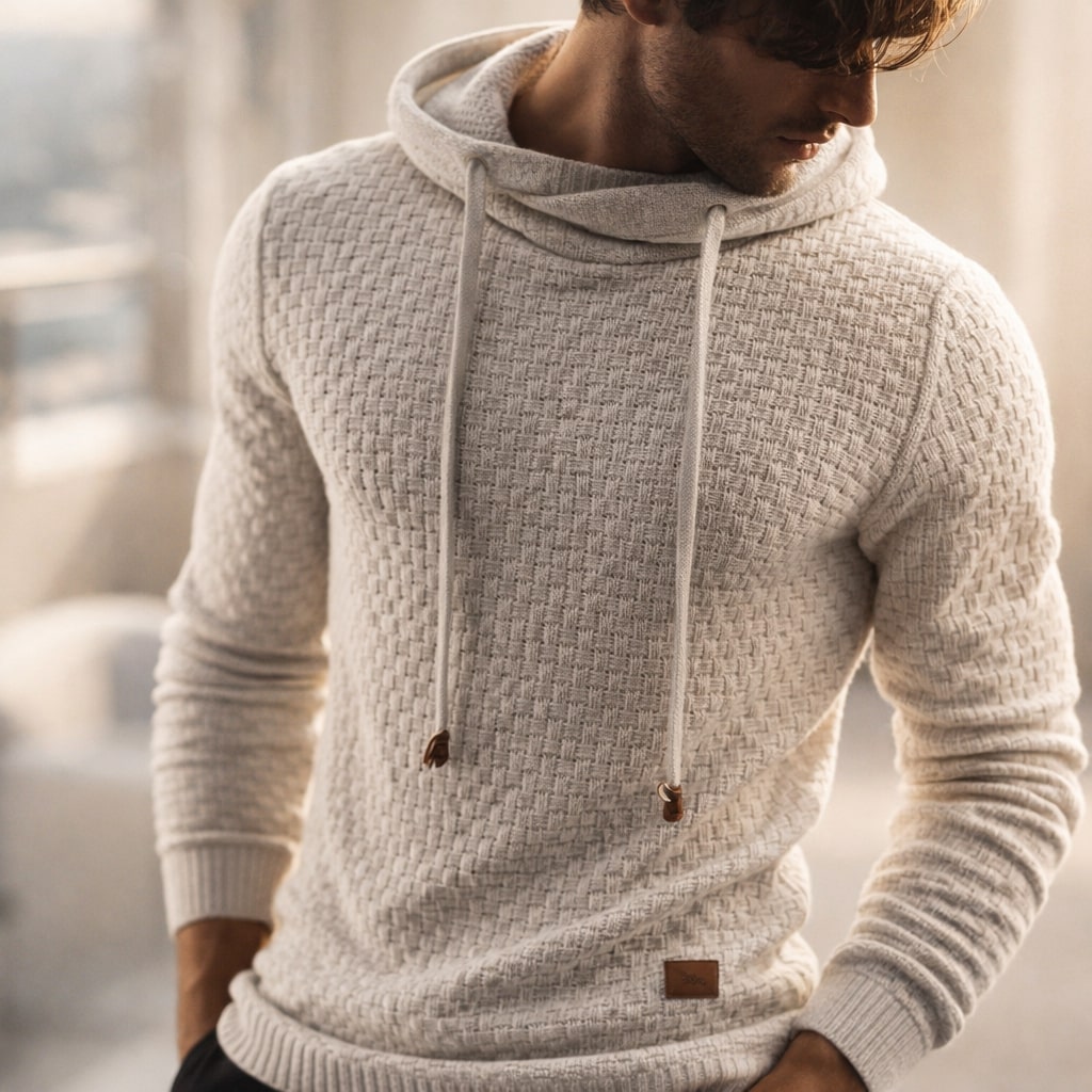 Matteo Textured Knit Hoodie