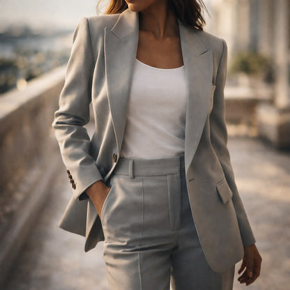 Elena Tailored Single-Button Blazer