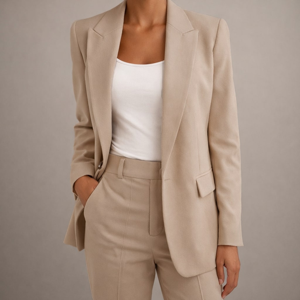 Elena Tailored Single-Button Blazer