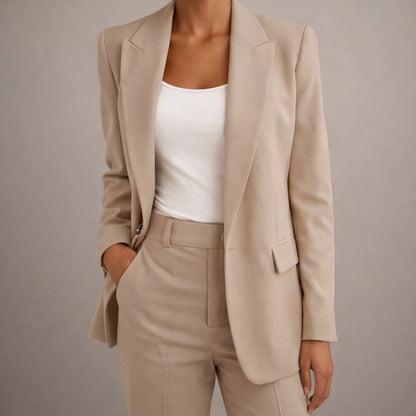 Elena Tailored Single-Button Blazer