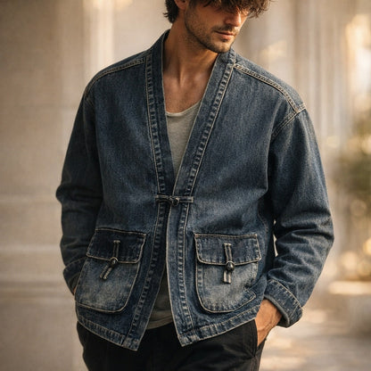 Diego Cotton Denim Wrap Jacket