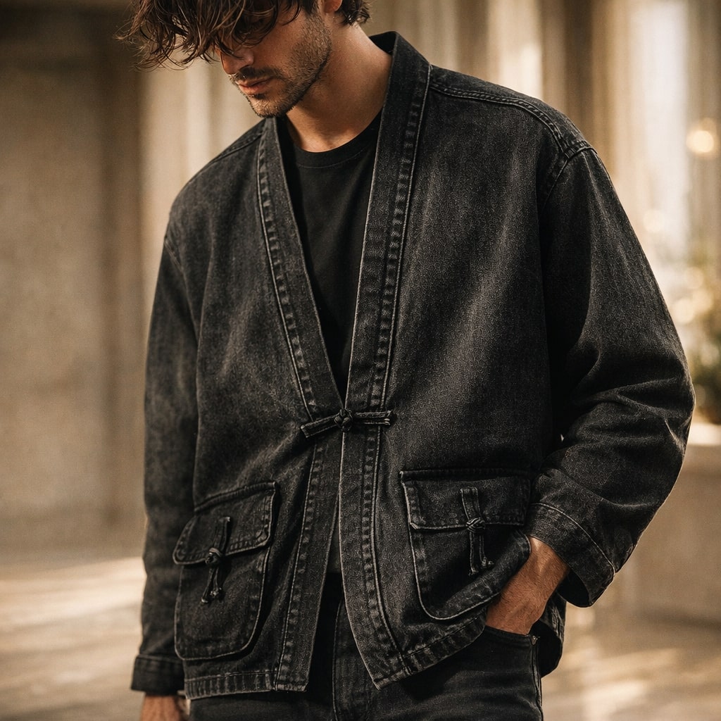 Diego Cotton Denim Wrap Jacket
