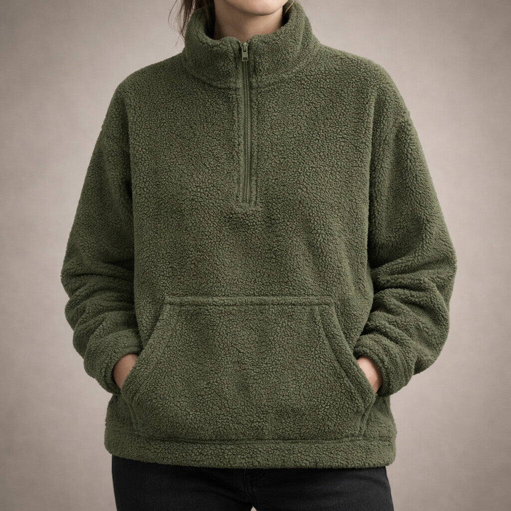 Elena Half-Zip Textured Pullover