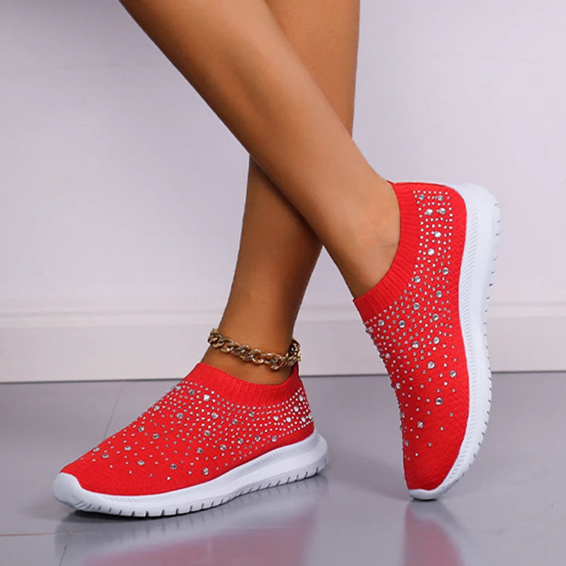 Aria Crystal Knit Trainers