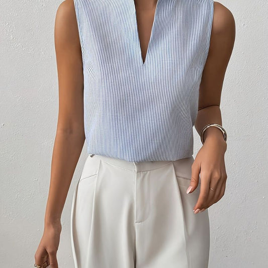 Isadora Sleeveless Stripe Blouse