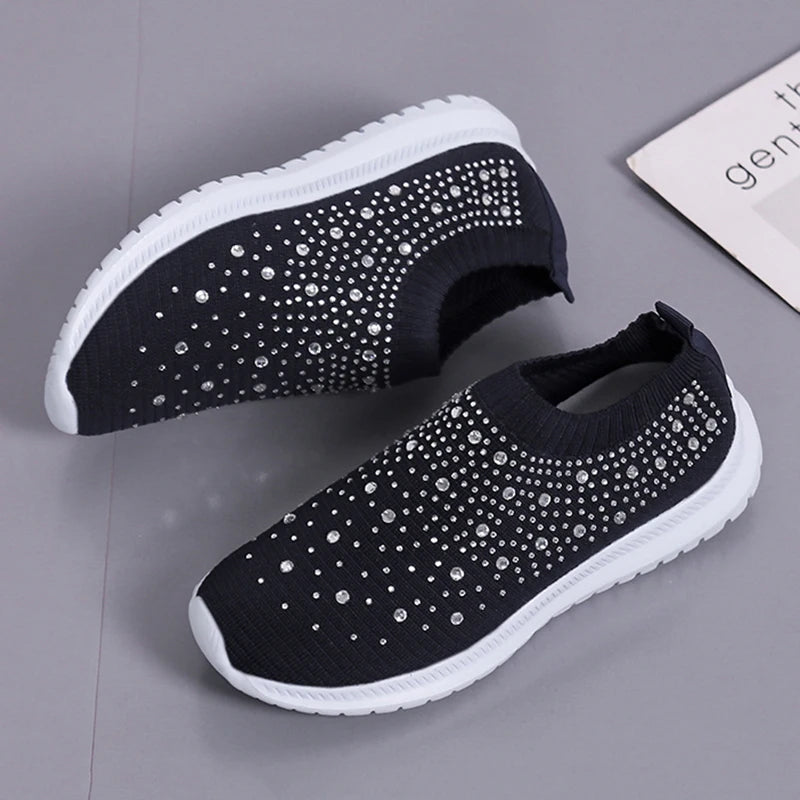 Aria Crystal Knit Trainers