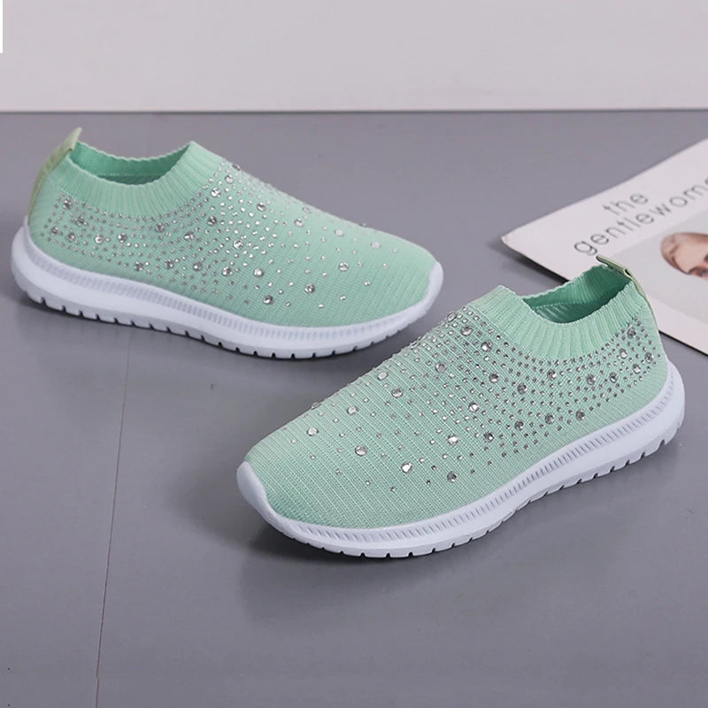 Aria Crystal Knit Trainers