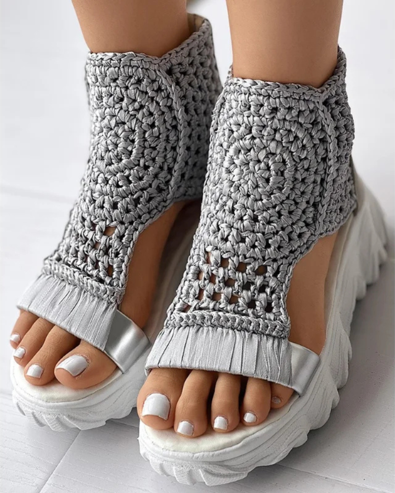 Elara Boho Knit Sandals