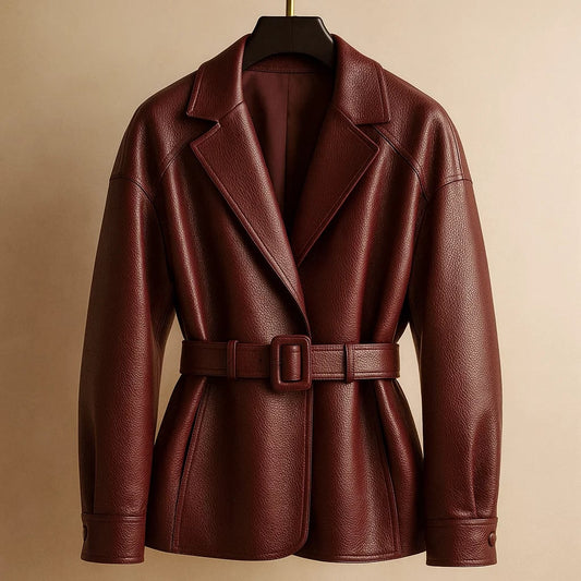 Emily Leather Belted Jacket