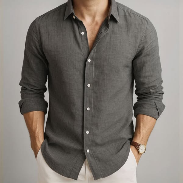 Arden Casual Cotton Linen Shirt With Button