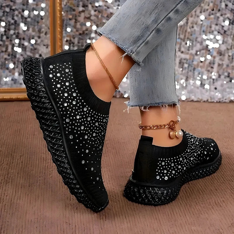 Aria Crystal Knit Trainers