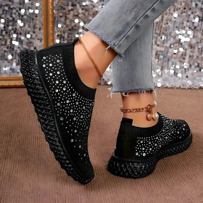Aria Crystal Knit Trainers
