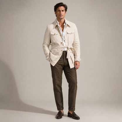 Ashford Stripe Belted Jacket