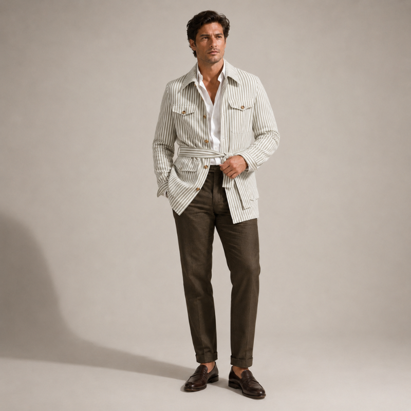 Ashford Stripe Belted Jacket