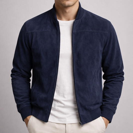 Emerson Suede Bomber Jacket
