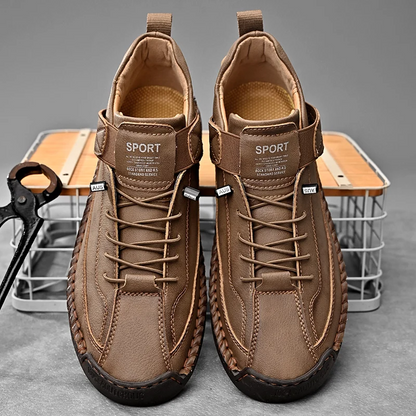 Quincy Stitched Leather Trainer