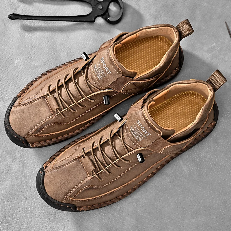 Quincy Stitched Leather Trainer