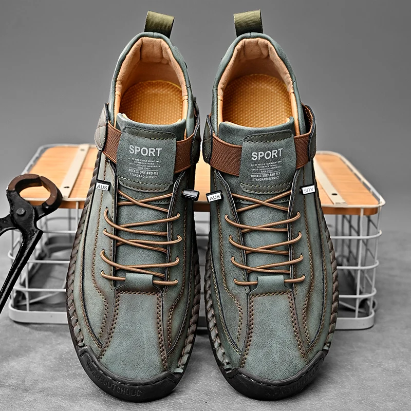 Quincy Stitched Leather Trainer