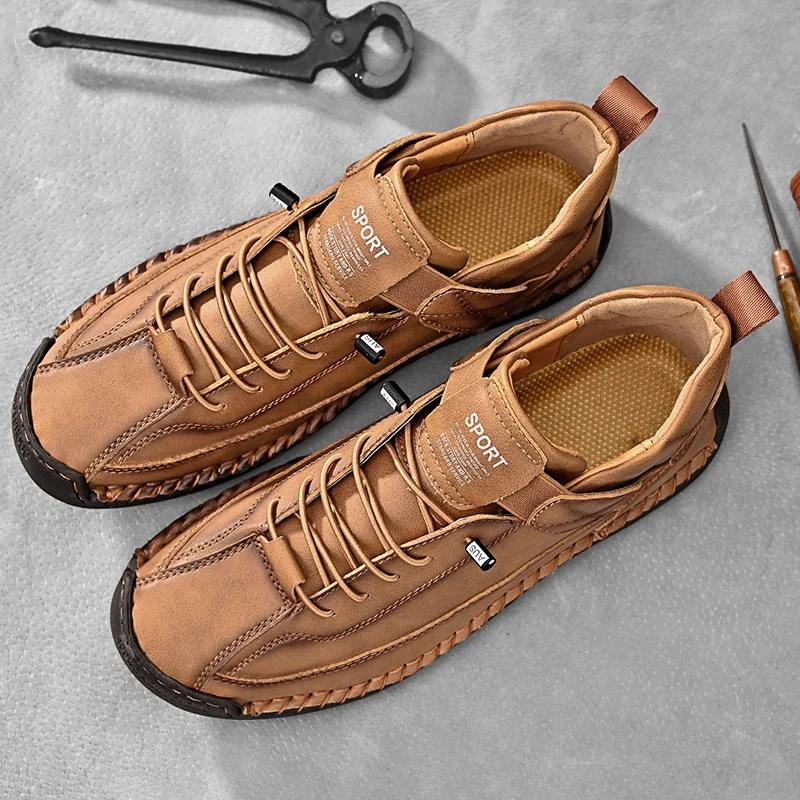Quincy Stitched Leather Trainer